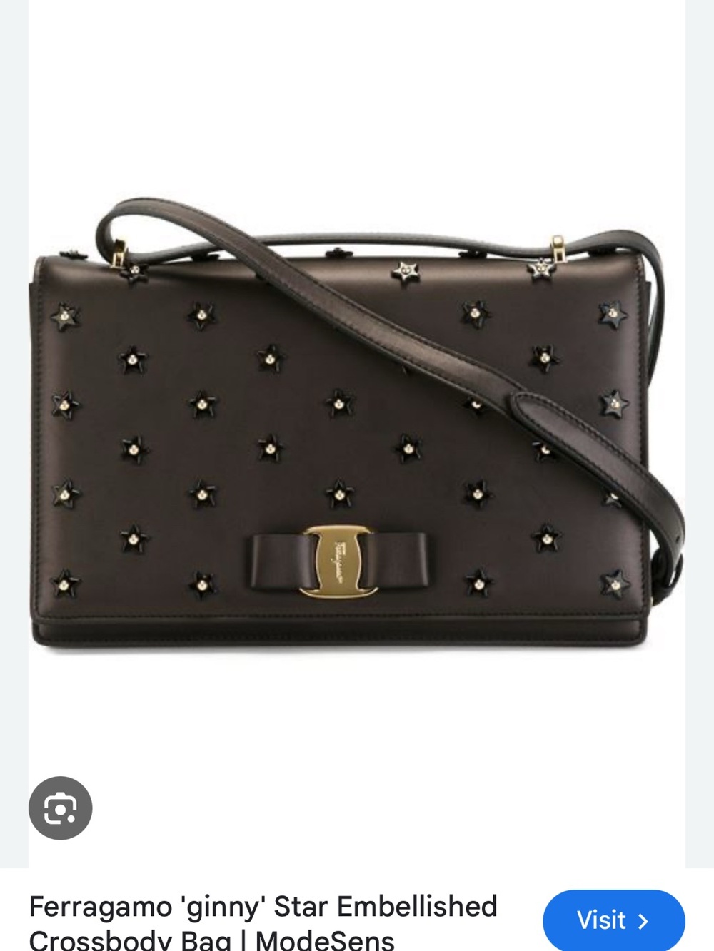 Salvatore Ferragamo Black Limited Edition Star-Embellished Ginny Crossbody Bag